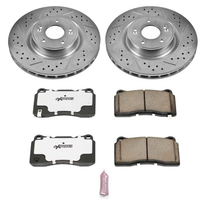 Power Stop 10-16 Hyundai Genesis Coupe Front Z26 Street Warrior Brake Kit PowerStop