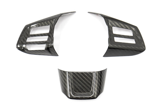 OLM Carbon Fiber Steering Wheel Covers - 2015 Subaru WRX / 2015 STI (MT)