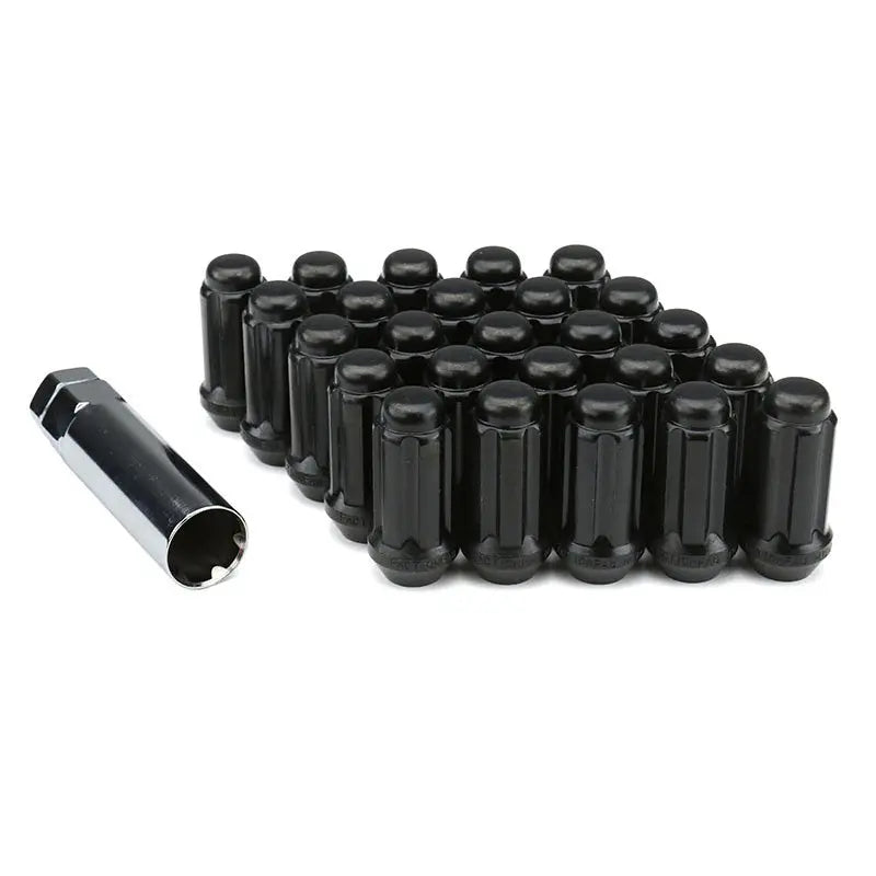 FactionFab black M12x1.5 51mm spline drive lug nuts set of 25 FFA1.10243.2