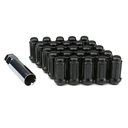 FactionFab black M12x1.5 51mm spline drive lug nuts set of 25 FFA1.10243.2