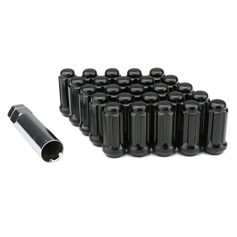 FactionFab black M14x1.5 51mm spline drive lug nuts set of 25 FFA1.10243.3