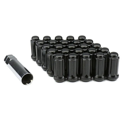 FactionFab black M14x1.5 51mm spline drive lug nuts set of 25 FFA1.10243.3