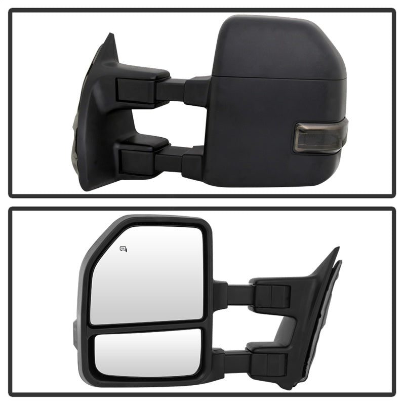 xTune 99-07 Ford Super Duty Heated LED Signal Power Mirrors - Smk (Pair) (MIR-FDSD99S-G4-PW-SM-SET) SPYDER