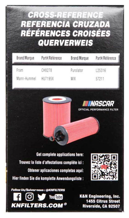 K&N 2008 Porsche 911 3.6L/3.8L Cartridge Oil Filter