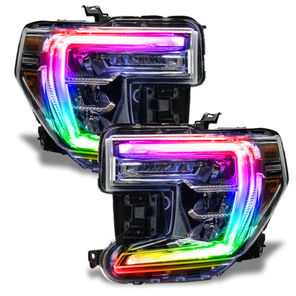 Oracle 19-21 GMC Sierra 1500 RGB+W Headlight DRL Upgrade Kit - ColorSHIFT w/o Controller