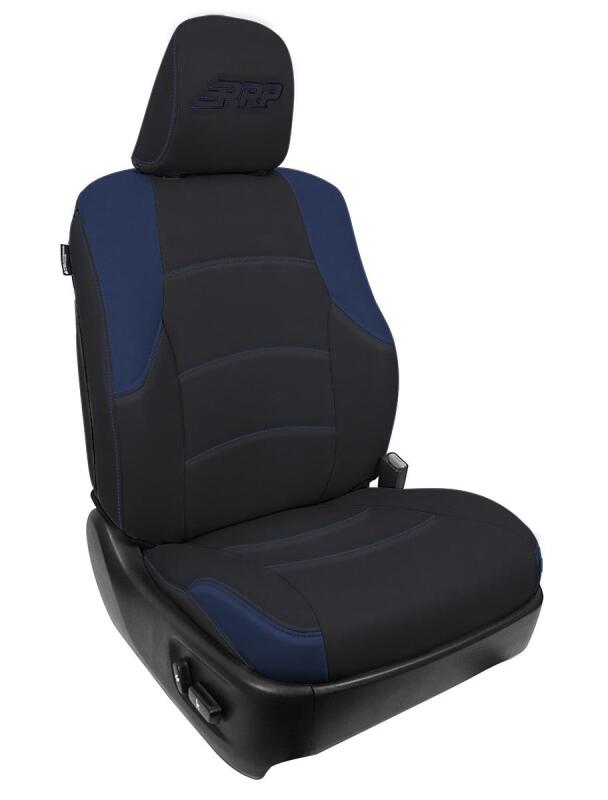PRP 11-24 Toyota 4Runner Front Seat Covers (Pair) - Black/Navy Blue B066-06
