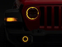 Load image into Gallery viewer, Raxiom 18-23 Jeep Wrangler JL Axial Series 9-In Angel Eye LED Headlights- Blk Housing (Clear Lens)