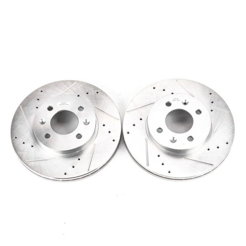 Power Stop 06-11 Hyundai Accent Front Evolution Drilled & Slotted Rotors - Pair PowerStop