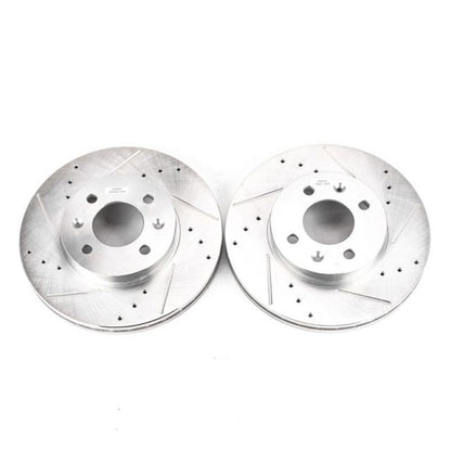 Power Stop 06-11 Hyundai Accent Front Evolution Drilled & Slotted Rotors - Pair PowerStop