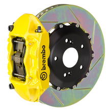 Load image into Gallery viewer, Brembo 99-07 Evo VI/VII/VIII/IXRear GT BBK 4 Piston Cast 328x28 2pc Rotor Slotted Type1-Yellow