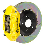 Brembo 99-07 Evo VI/VII/VIII/IXRear GT BBK 4 Piston Cast 328x28 2pc Rotor Slotted Type1-Yellow