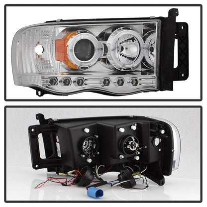 Spyder Dodge Ram 1500 02-05/Ram 2500 03-05 Projector Headlights LED Halo LED Chrm PRO-YD-DR02-HL-C SPYDER