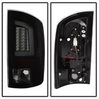 Spyder 07-09 Dodge Ram 2500/3500 V3 Light Bar LED Tail Lights - Blk Smoke ALT-YD-DRAM06V3-LBLED-BSM SPYDER