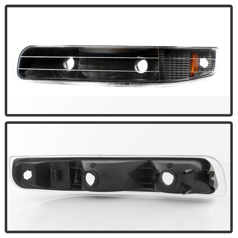 Xtune Chevy Silverado 99-02 Amber Reflector Bumper Lights Black CBL-JH-CS99-AM-BK SPYDER