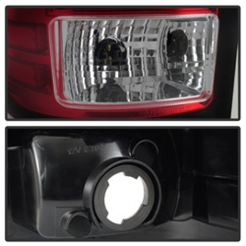Spyder 07-13 GMC Sierra 1500 V2 Light Bar LED Tail Lights - Red Clear (ALT-YD-GS07V2-LBLED-RC) SPYDER