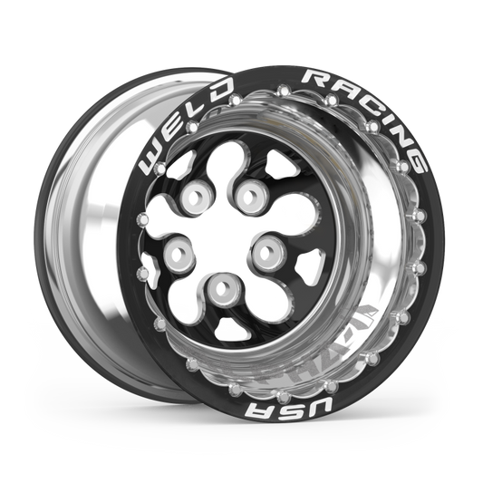 Weld 17X7 S82 Wheel 5X4.75 BP -  5.3in BS - Med Pad - Black