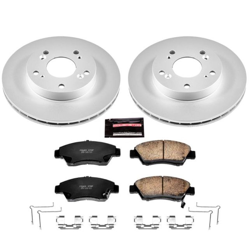 Power Stop 06-11 Honda Civic Front Z17 Evolution Geomet Coated Brake Kit PowerStop