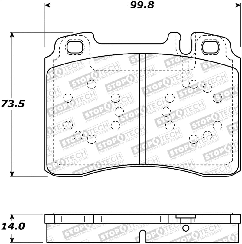 StopTech Premium Ceramic Front Brake Pads - 308.05611 Stoptech
