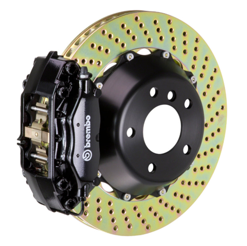 Brembo 89-98 Skyline GTR/99-01 Skyline GTR Rear GT BBK 4 Piston Cast 345x28 2pc Rotor Drilled-Black Brembo