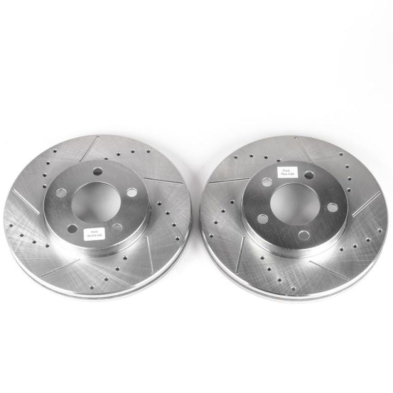 Power Stop 94-00 Ford Taurus Front Evolution Drilled & Slotted Rotors - Pair PowerStop