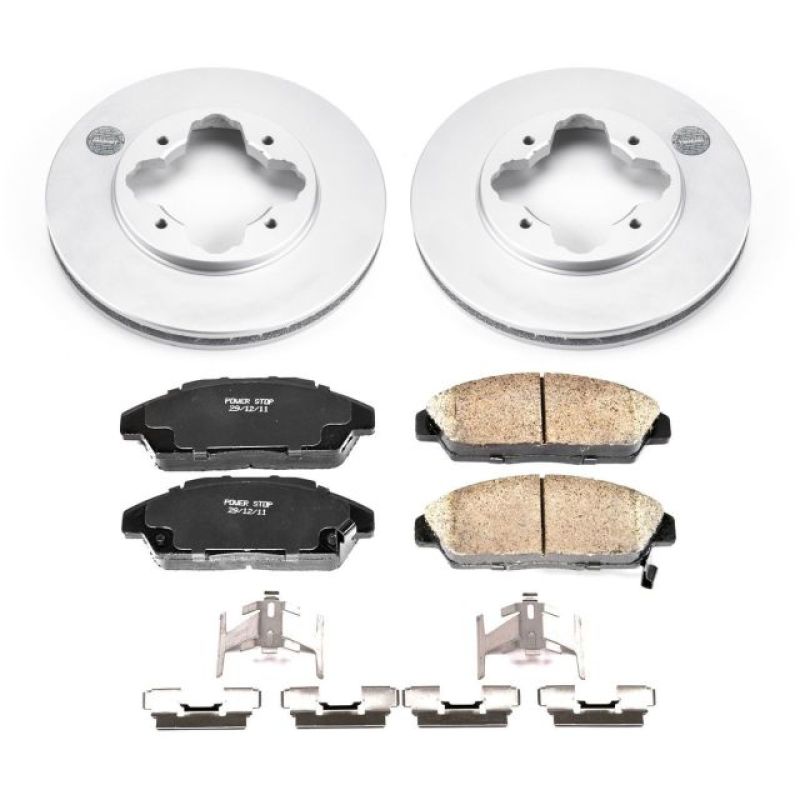 Power Stop 90-93 Honda Accord Front Z17 Evolution Geomet Coated Brake Kit PowerStop