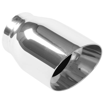 MagnaFlow Tip Stainless Double Wall Round Single Outlet Polished 3.5in DIA 2.5in Inlet 5.5in Length Magnaflow