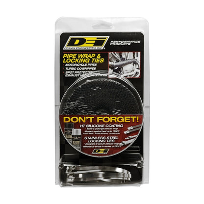 DEI Exhaust Wrap Kit - Pipe Wrap and Locking Tie - Black DEI