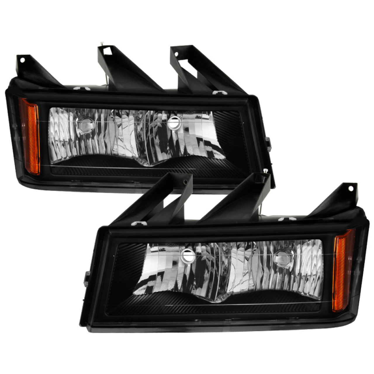 Spyder xTune 04-12 Chevy Colorado Light Bar Headlights w/Bumper Lights - Black (HD-JH-CCOL04-LB-BK)