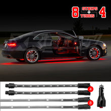 Load image into Gallery viewer, XK Glow Single Color XKGLOW UnderglowLED Accent Light Car/Truck Kit Red - 8x24In Tube + 4x8In Strip