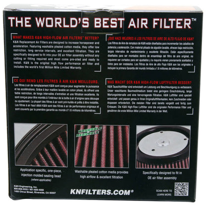 K&N Textured Black Replacement Air Filter 2015 Harley-Davidson XG500 Street