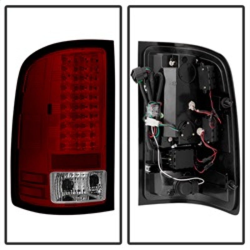 Spyder GMC Sierra 07-13 (Not 3500 Dually 4 Rear Wheels)LED Tail Lights Red Clear ALT-YD-GS07-LED-RC SPYDER