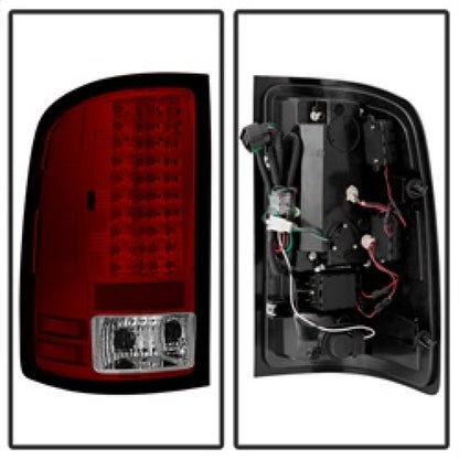 Spyder GMC Sierra 07-13 (Not 3500 Dually 4 Rear Wheels)LED Tail Lights Red Clear ALT-YD-GS07-LED-RC SPYDER
