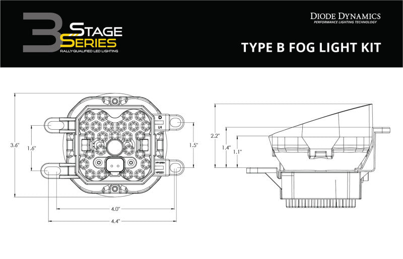 Diode Dynamics SS3 Max Type B Kit ABL - Yellow SAE Fog Diode Dynamics