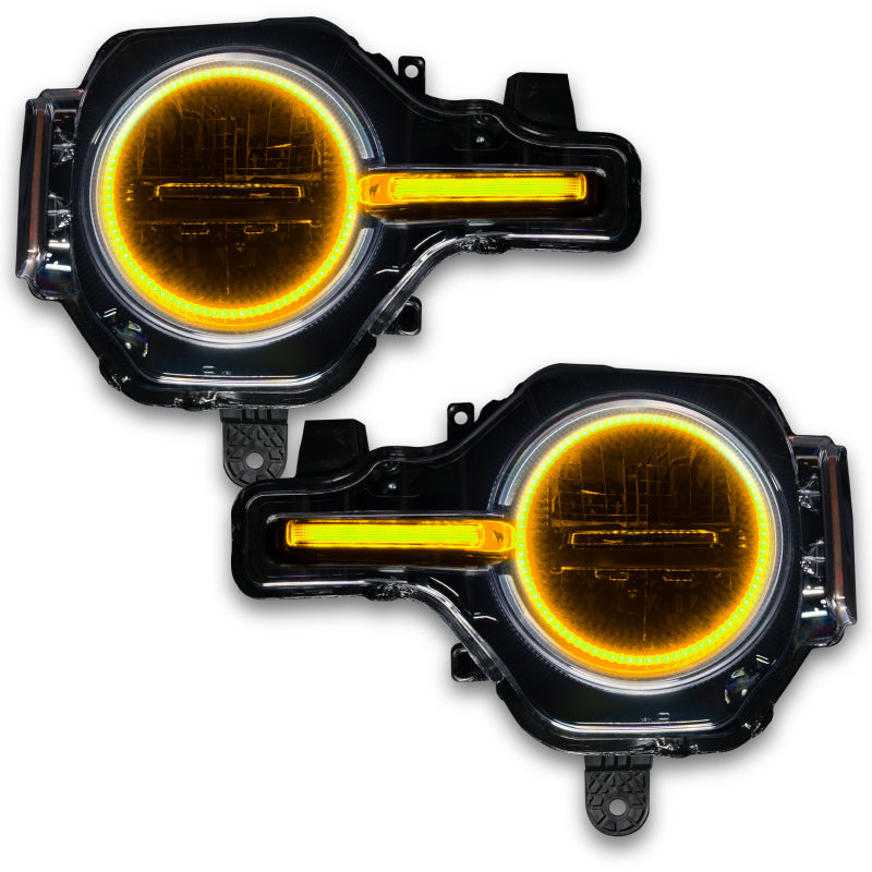 Oracle 21-22 Ford Bronco Headlight Halo Kit w/DRL Bar - Base Headlights ColorSHIFT -w/RF Controller ORACLE Lighting