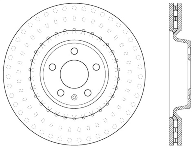 StopTech 12 Audi A6 Quattro/11-12 A7 Quattro/13 Q5/7-11/13 S4/12 S5 Front Left Drilled Cryo Rotor Stoptech