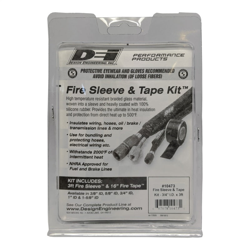 DEI Fire Sleeve and Tape Kit 3/4in I.D. x 3ft DEI