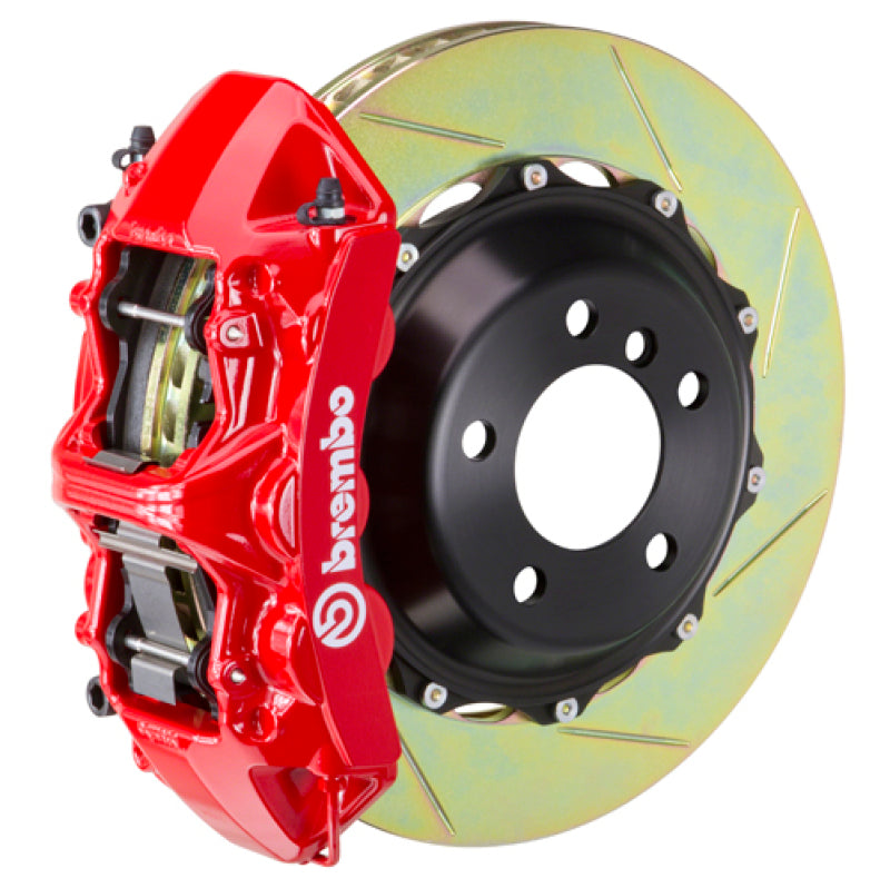 Brembo 05-09 F430 Challenge Rear GT BBK 6 Piston Cast 380x32 2pc Rotor Slotted Type-1-Red Brembo