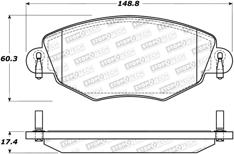 StopTech Premium Ceramic Brake Pads - 308.09100 Stoptech