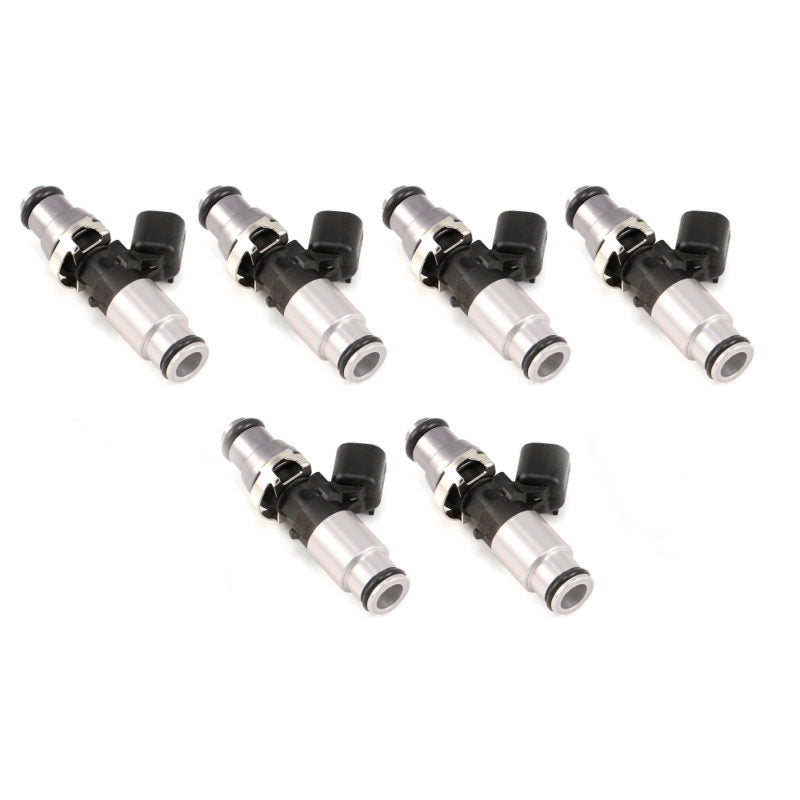 Injector Dynamics 1050X Injectors 14mm (Grey) Adaptor Top - (Silver) Bottom Adapter (Set of 6) - 1050.60.14.14B.6 Injector Dynamics