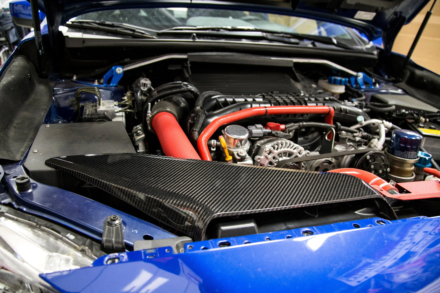 OLM LE Dry Carbon Fiber Intake Duct Cover - 2015-2021 Subaru WRX