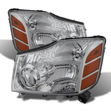 Load image into Gallery viewer, Xtune Nissan Titan 04-14 / Armada 04-07 OEM Amber Head Lights Set Chrome HD-JH-NTI04-AM-C SPYDER