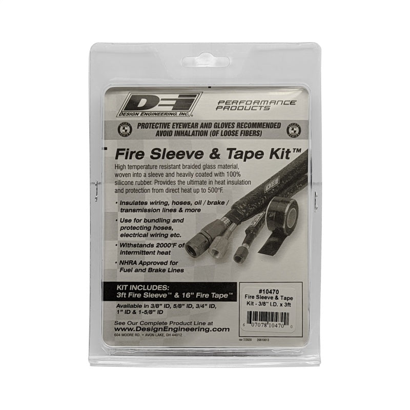 DEI Fire Sleeve and Tape Kit 3/8in I.D. x 3ft DEI