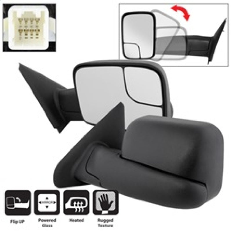 xTune 02-09 Dodge Ram 1500/2500/3500 Extendable - Power Heated Mirrors MIR-DRAM02-PW-SET SPYDER