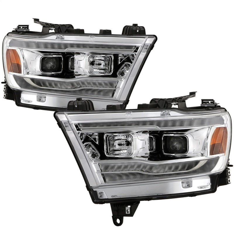 Spyder Dodge Ram 19-20 Halogen Model Projector Headlights Chrome PRO-YD-DR19HALSI-SEQ-C SPYDER