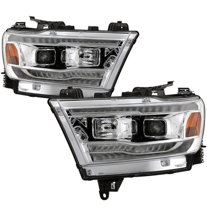 Spyder Dodge Ram 19-20 Halogen Model Projector Headlights Chrome PRO-YD-DR19HALSI-SEQ-C SPYDER