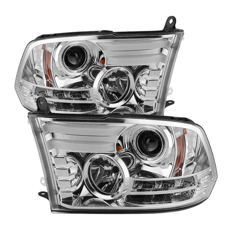 Spyder Dodge Ram 13-15 Projector Headlights Light Bar DRL Chrome PRO-YD-DR13-LBDRL-C SPYDER