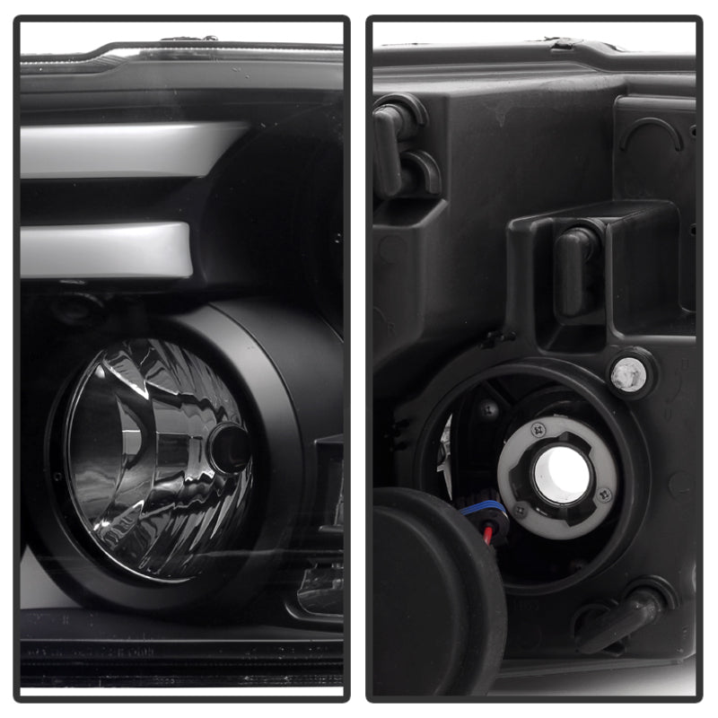 Spyder Dodge Ram 13-15 Projector Headlights Light Bar DRL Black PRO-YD-DR13-LBDRL-BK SPYDER