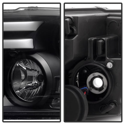 Spyder Dodge Ram 13-15 Projector Headlights Light Bar DRL Black PRO-YD-DR13-LBDRL-BK SPYDER