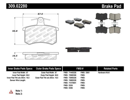 StopTech Performance 96-2/97 Audi A4 / 96-01 A4 Quattro / 95-98 A6 Rear Brake Pads Stoptech