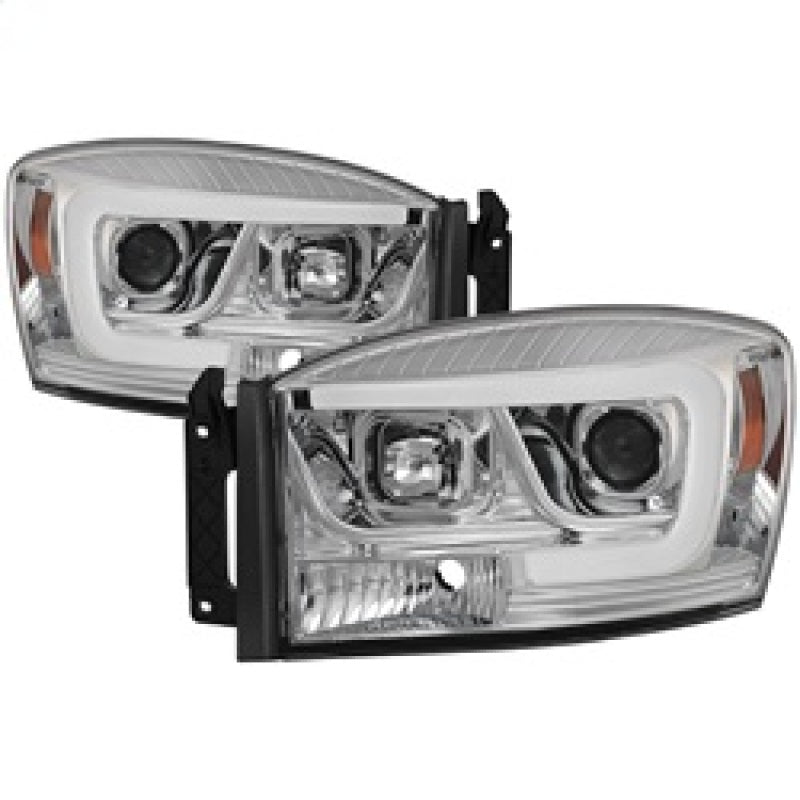 Spyder Dodge Ram 1500 06-08 V2 Projector Headlights - Light Bar DRL - Chrome (PRO-YD-DR06V2-LB-C) SPYDER